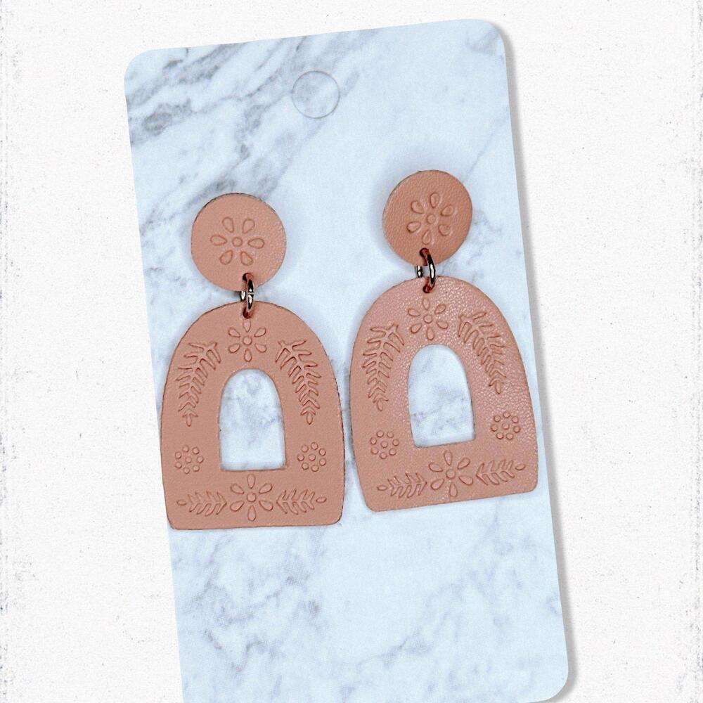 7074. Faux Leather Handmade Earrings